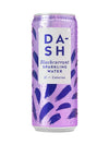 Dash Blackcurrant Sparkling Water Can 330ml, made with British spring water. Its purple design with condensation hints at a refreshing, zero calorie drink.