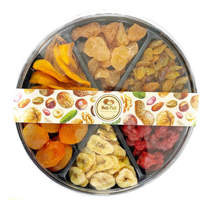 A Dried Fruits Tray with a variety of dried fruits and nuts.